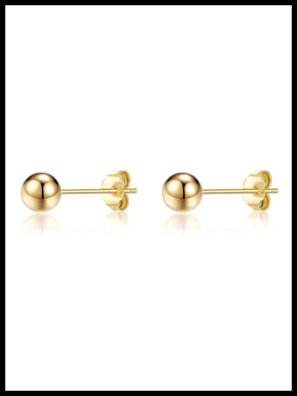 14k Gold Stud Earrings Hypoallergenic Flat Back